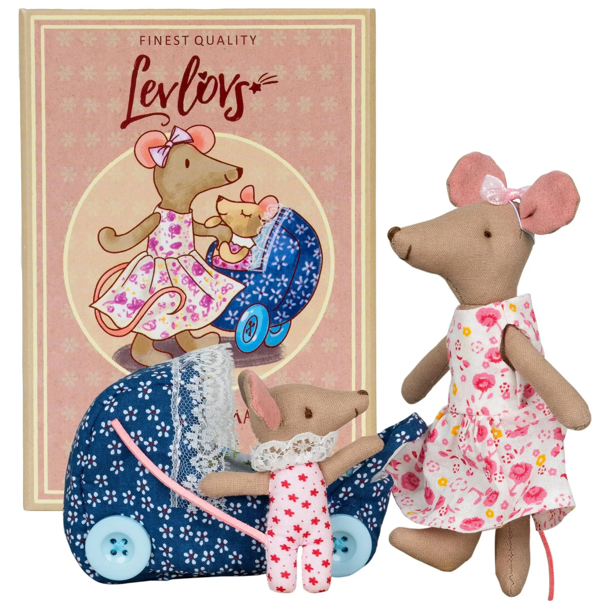 LEVLOVS Christmas Mouse in a Matchbox Toy Baby Registry Gift Toddler Gift Dol...