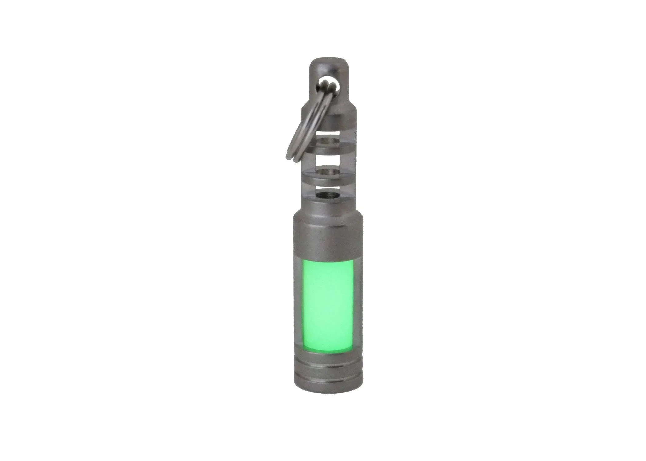 Tec Accessories - Isotope Chain Reaction Fob - Embrite Glow Pellet - Green - Accepts 3x11mm Tritium Vial - Stainless Steel Housing - Everyday Carry