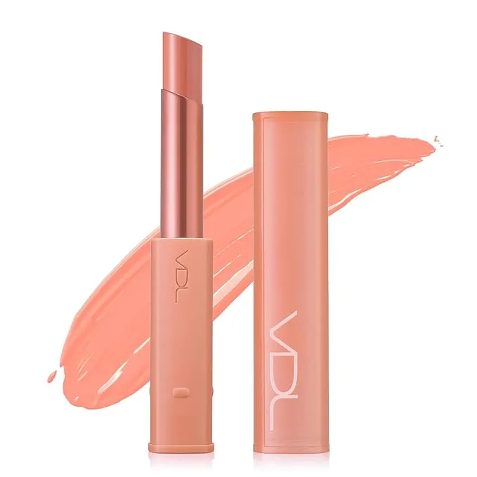 VDL Lip Stain Comfort Slip Lipstick 01, Flirting Beige - Lightweight, Matte, Smooth Lipstick for Effortless Comfort. Vibrant and Long-Lasting Lip Color (0.09 oz) | Korean Skincare