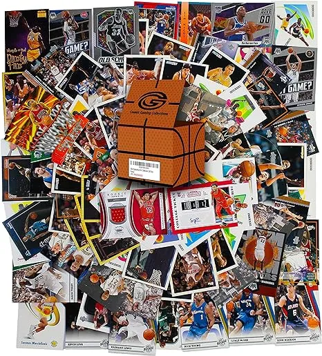 NBA Basketball Cards Hit Collection | 100x Official NBA Cards | Includes: 2 Relic, Autograph or Jersey Cards Guaranteed | Gift Box & Collecting Guide | Perfect Starter Set by Cosmic Gaming Collections