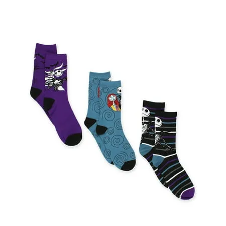 Disney The Nightmare Before Christmas Womens 3 Pack Crew Socks Nb279xccyt, Women's, Size: Large, Black