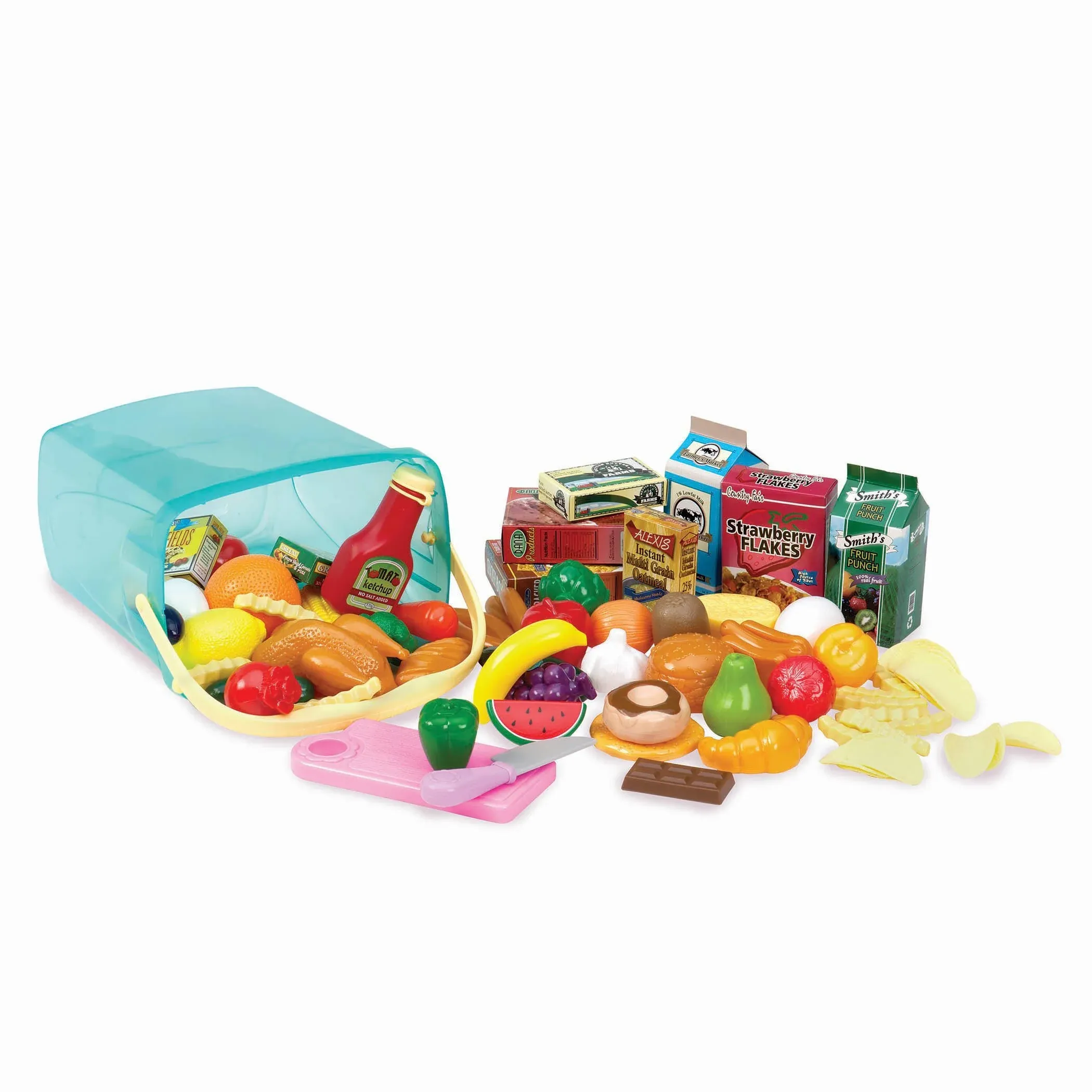 Play Circle by Battat – Pantry in A Bucket – 79-Piece Pretend Food...