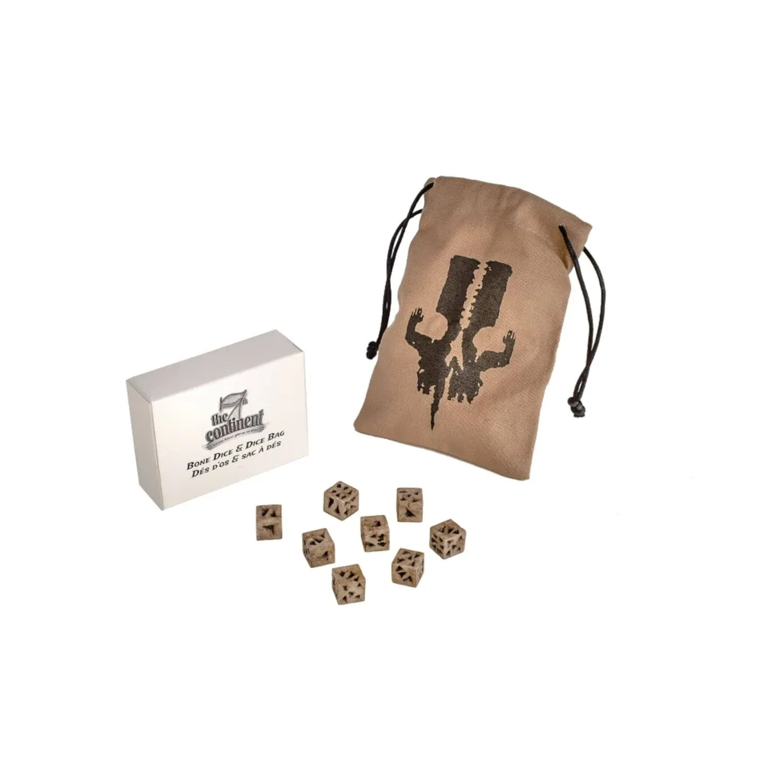 Serious Poulp The 7th Continent - Bone Dice and Dice Bag - Accessories