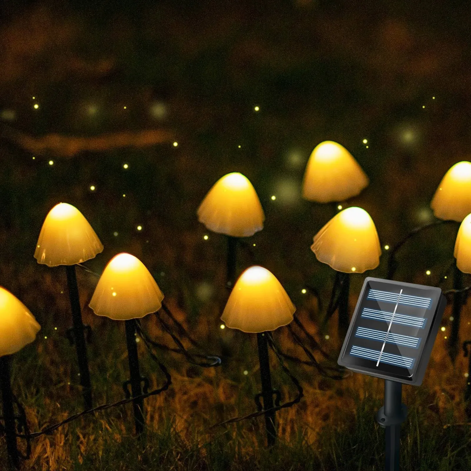 30 Pcs Mushroom Solar Lights 8 Modes Outdoor Fairy Lights With 800mah Battery Wa