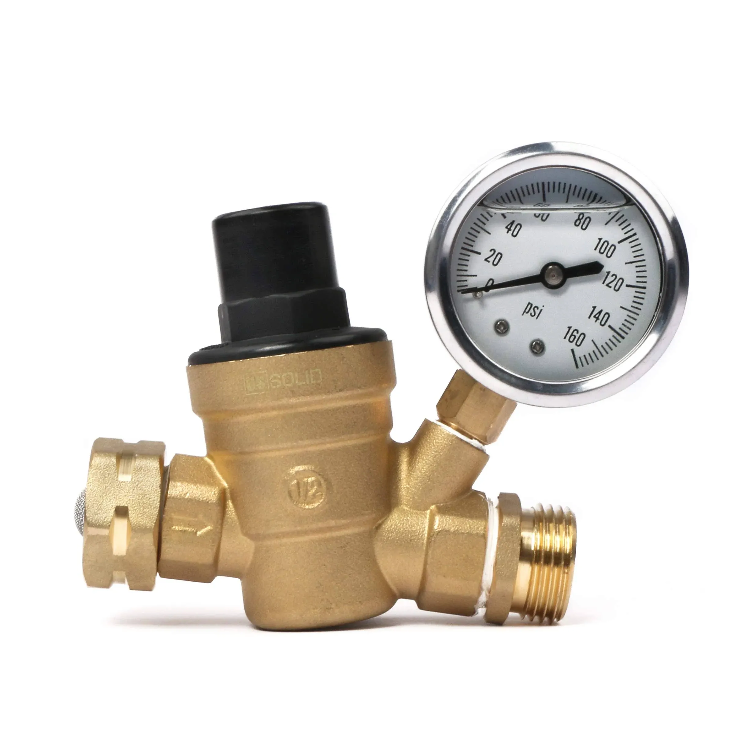 Water Regulator Valve- Lead Free Brass Adjustable RV Pressure Regulator with ...