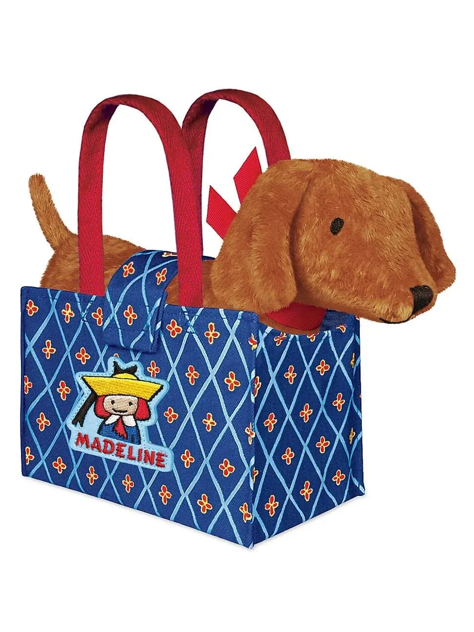 YOTTOY Madeline Collection | Genevieve the Dog Soft Stuffed Animal Plush Toy in Madeline Tote Bag