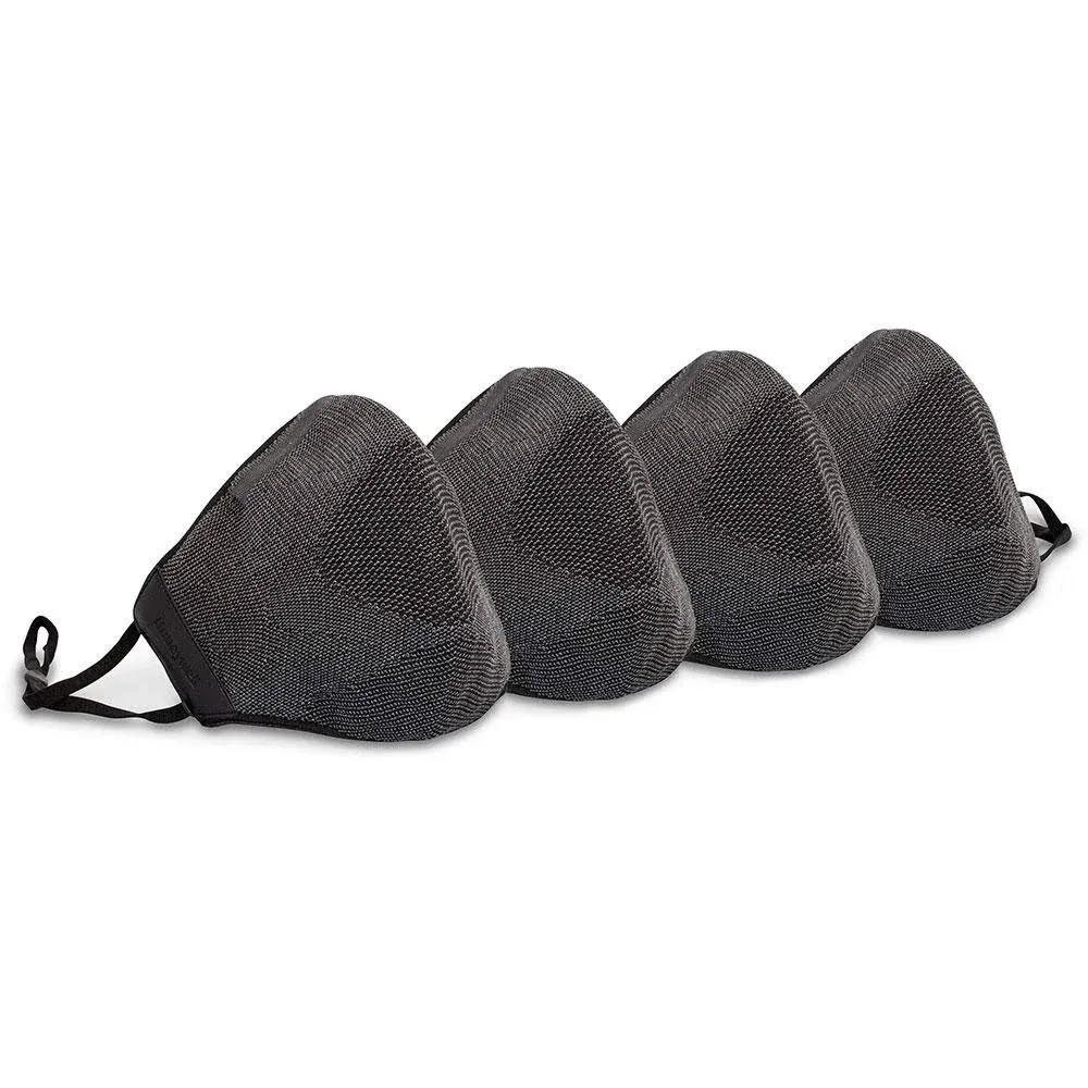 Honeywell Safety 4-Pack Dark Gray Dual Layer Face Covers with 32 Replaceable Inserts, Size M/L (RWS-50112),Dark Grey