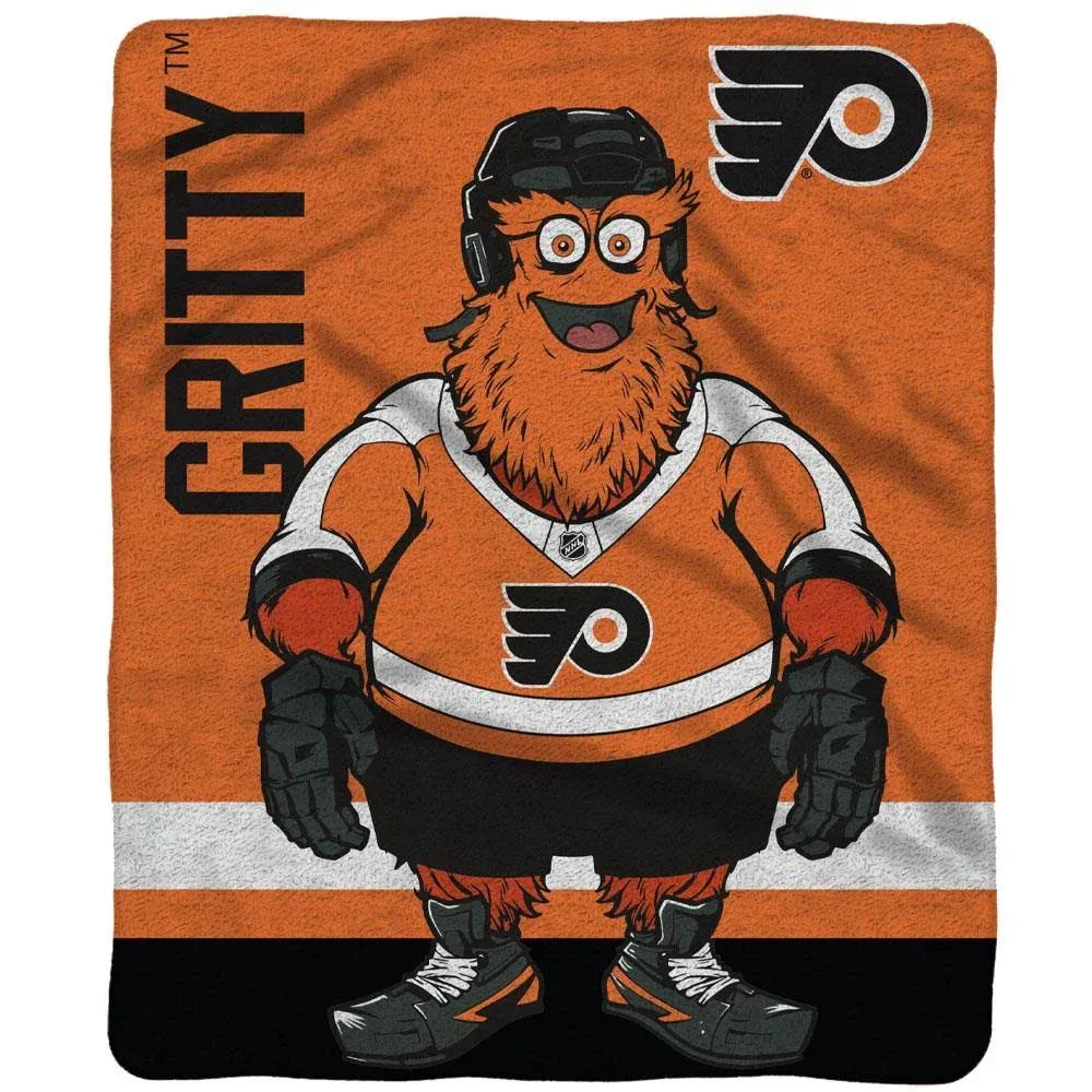 Sleep Squad Philadelphia Flyers Gritty 60 x 80 Rachel Plush Blanket A NHL Mascot Super-Soft Throw