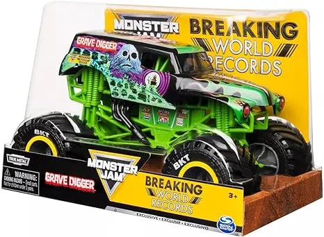 New - GRAVE DIGGER - Breaking World Records 1:24 MONSTER JAM TRUCK Vehicle CAR