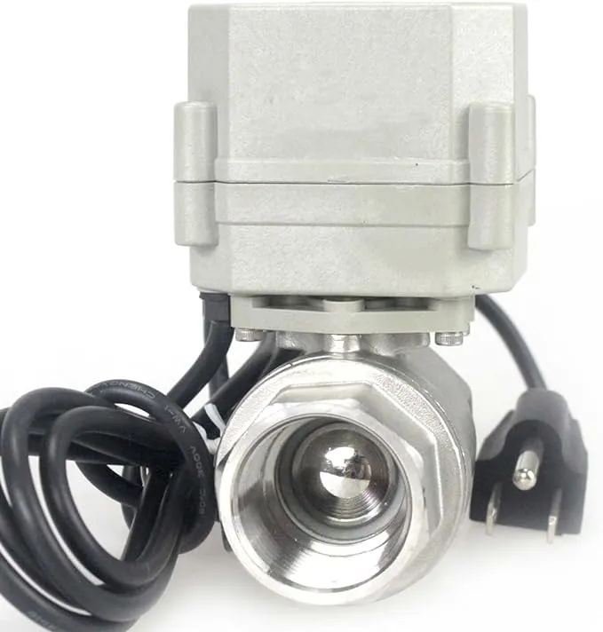 1&#034; 110V 120V-220VAC Stainless Steel Motorized Electric Ball Valve N/C US Plug