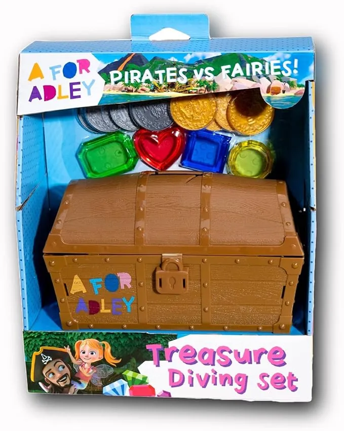 A FOR ADLEY Merch, Adley Toy Pirates vs Fairies Treasure Dive Chest for Boys and Girls for Water Toy Fun as Seen on Adley's You Tube Channel