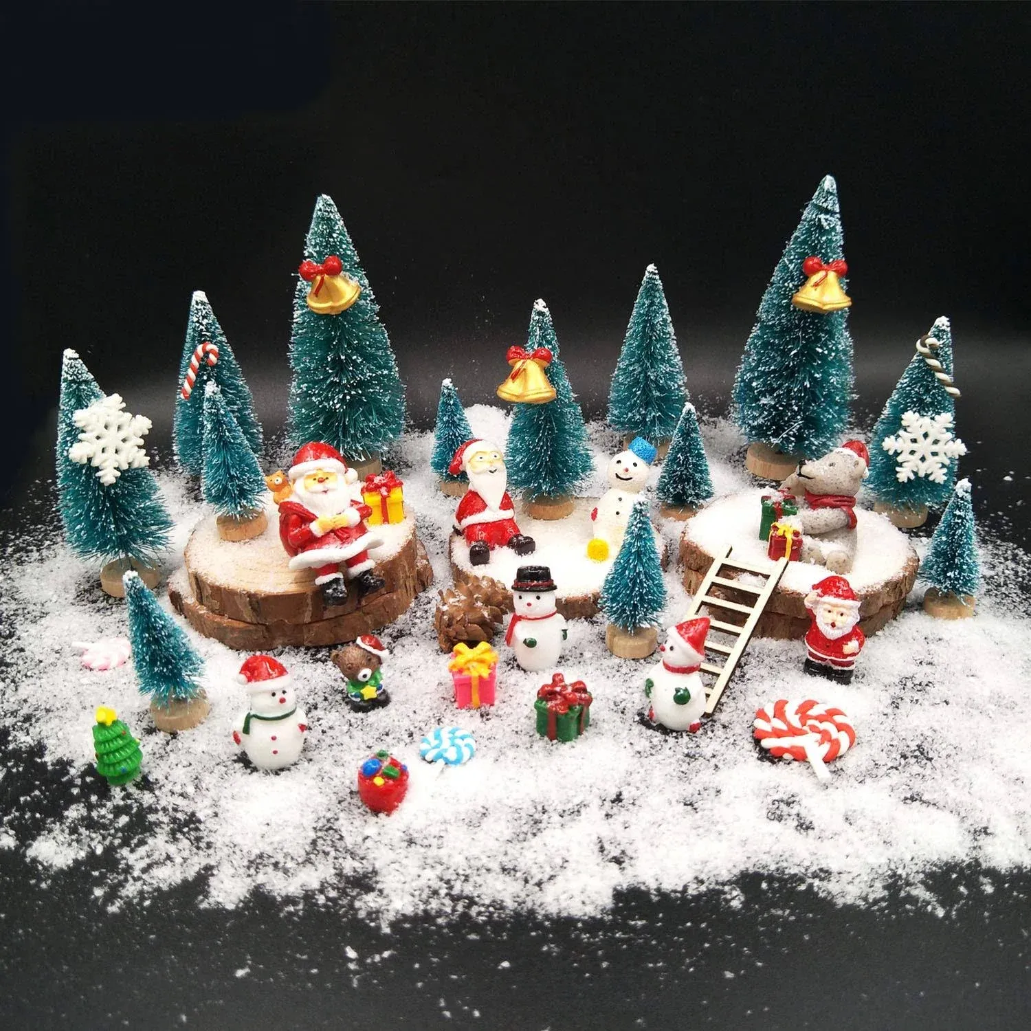 EMiEN 45PCS Winter Christmas Miniature Ornament Kits