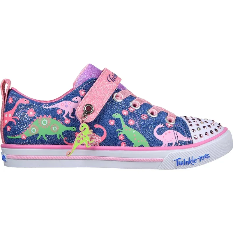 "SKECHERS Girls' Twinkle Toes Sparkle Lite Dino Brights PS Sneakers"