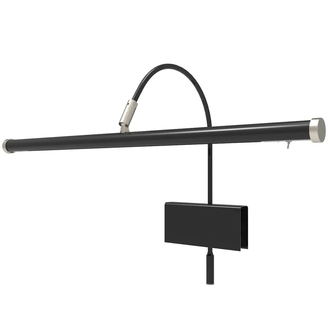 19" LED Grand Piano Lamp - Black with Satin Nickel Accents Black