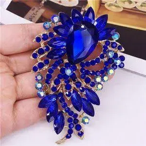 SELOVO Big Large Flower Statement Brooches Pins Scarf Decoration Gold Tone