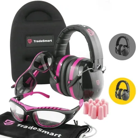 TRADESMART Hearing Protection for Shooting Range/Ear and Eye Protection, Safety Earmuffs & Shooting Glasses