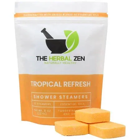 Tropical Refresh Shower Steamers Aromatherapy with Citrus Essential Oils,Made in the USA Shower Bomb Aromatherapy, Self Care Gift, Spa Day Gifts, Birthday Gifts, Gift for Her