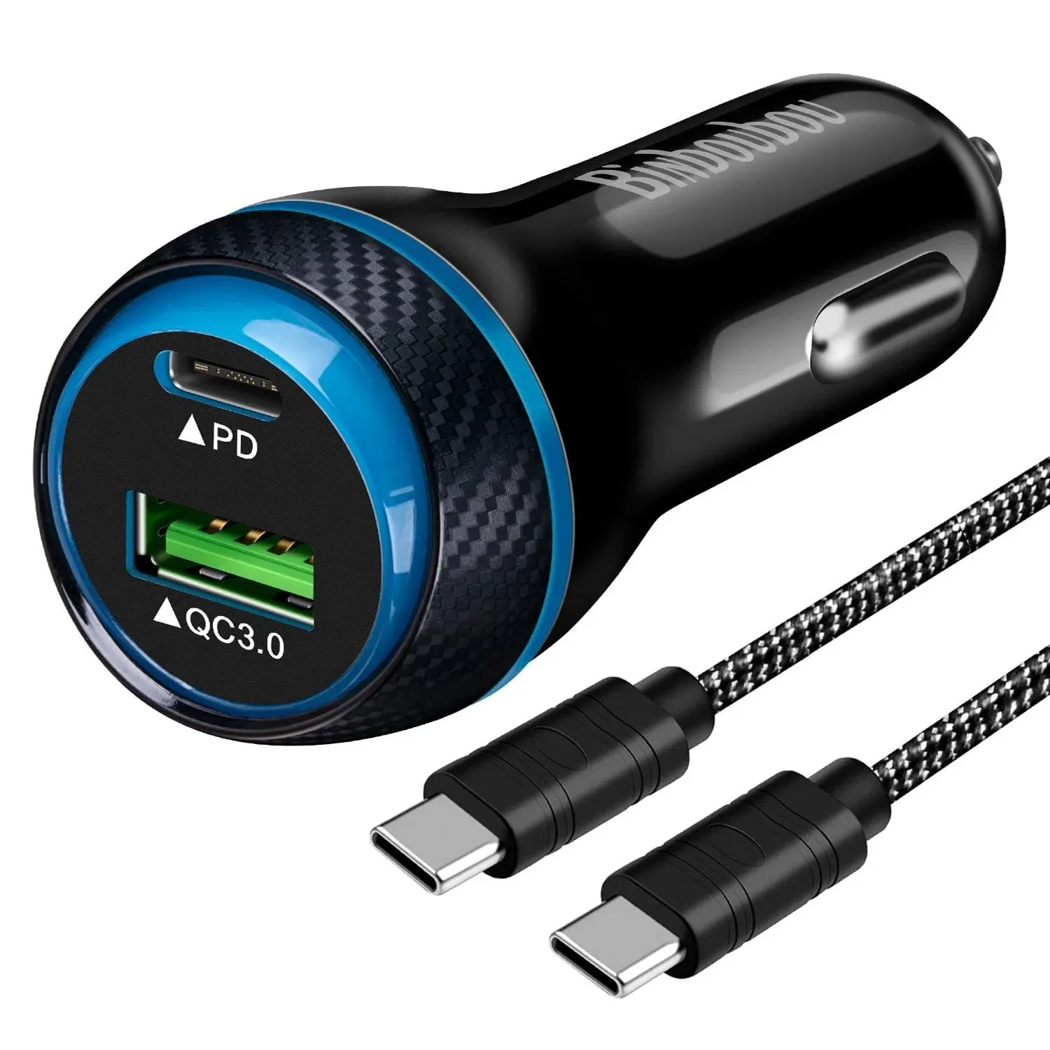 45W Type C Super Fast Car Charger,USB-C PD25W/PPS27W&USB A Qc3.0 18W Compatible ...