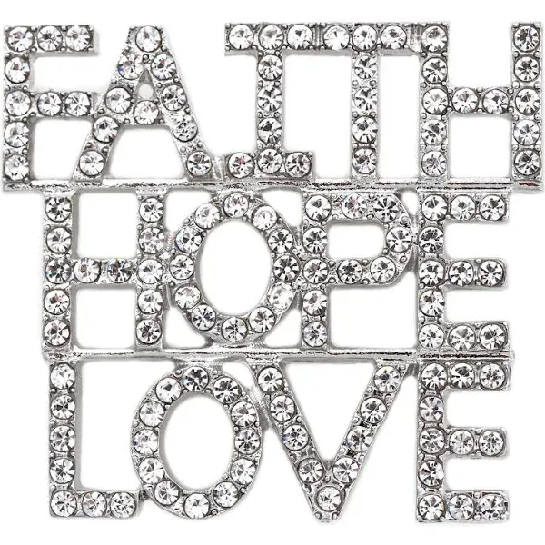 Faith Hope Love Word Letters Bible Verse Christian Brooch Pin Jewelry