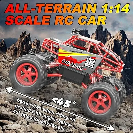 GUOKAI Upgraded Remote Control Car for Boys, 1:18 Scale Fast RC Cars All Terrain,High Speed 25MPH Rock Crawler RC Truck 4x4 Off Road Waterproof 2.4 GHz Control with Extra Shell and Battery 40+mins