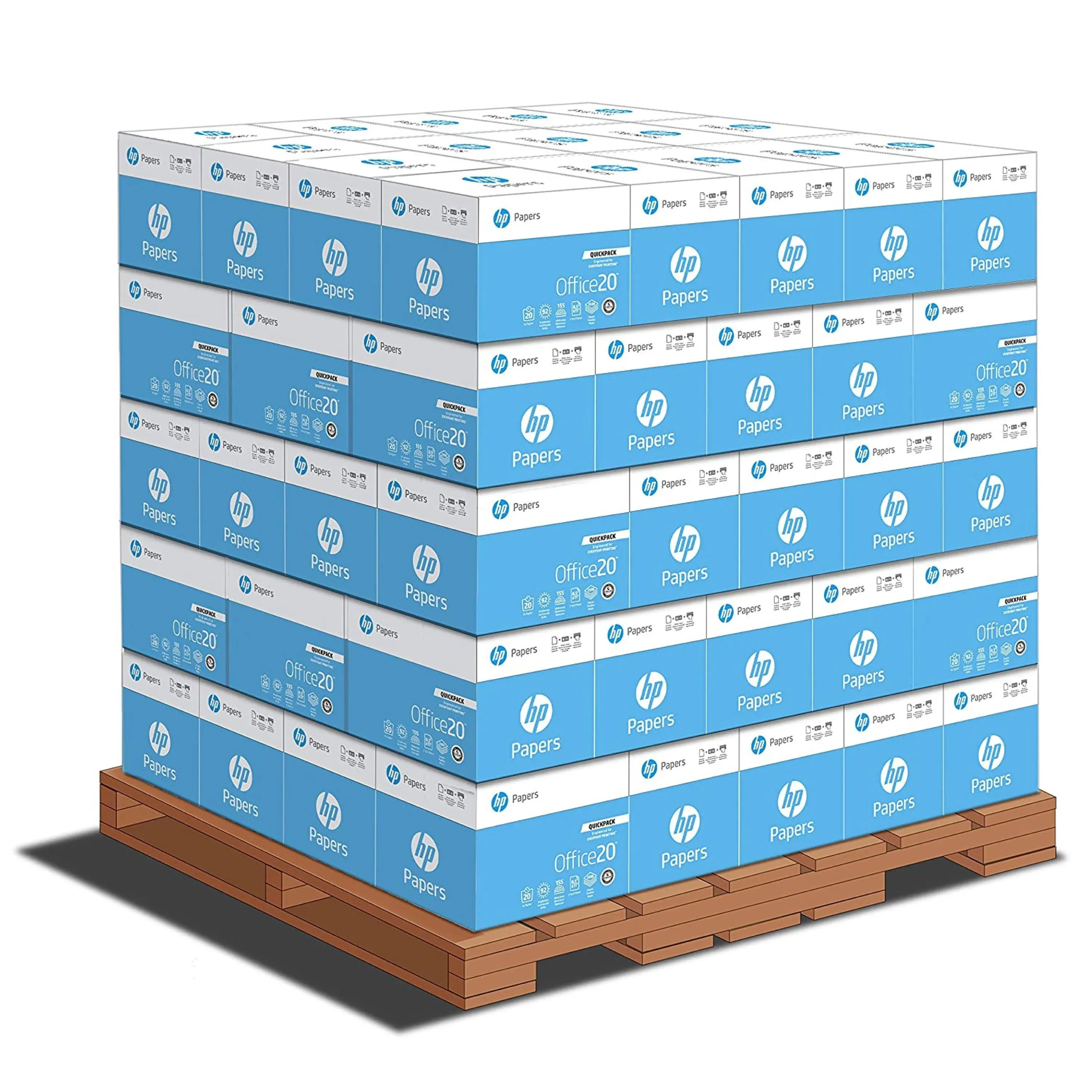 HP Printer Paper | 8.5 x 11 Paper | Office 20 lb | Quickpack Pallet - No Ream Wrap - 80 Cartons | 92 Bright | Made in USA | FSC Certified | 112103P