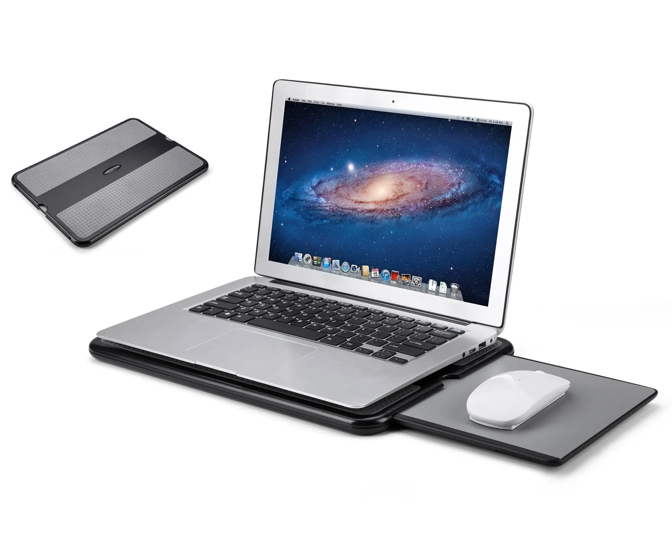 AboveTEK Portable Laptop Lap Desk w/Retractable Left/Right Mouse Pad Tray