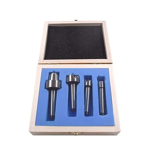 HGC 4 Pcs MT1 Steel Wood Lathe Live Center Drive Spur Cup Arbor with Wood Case