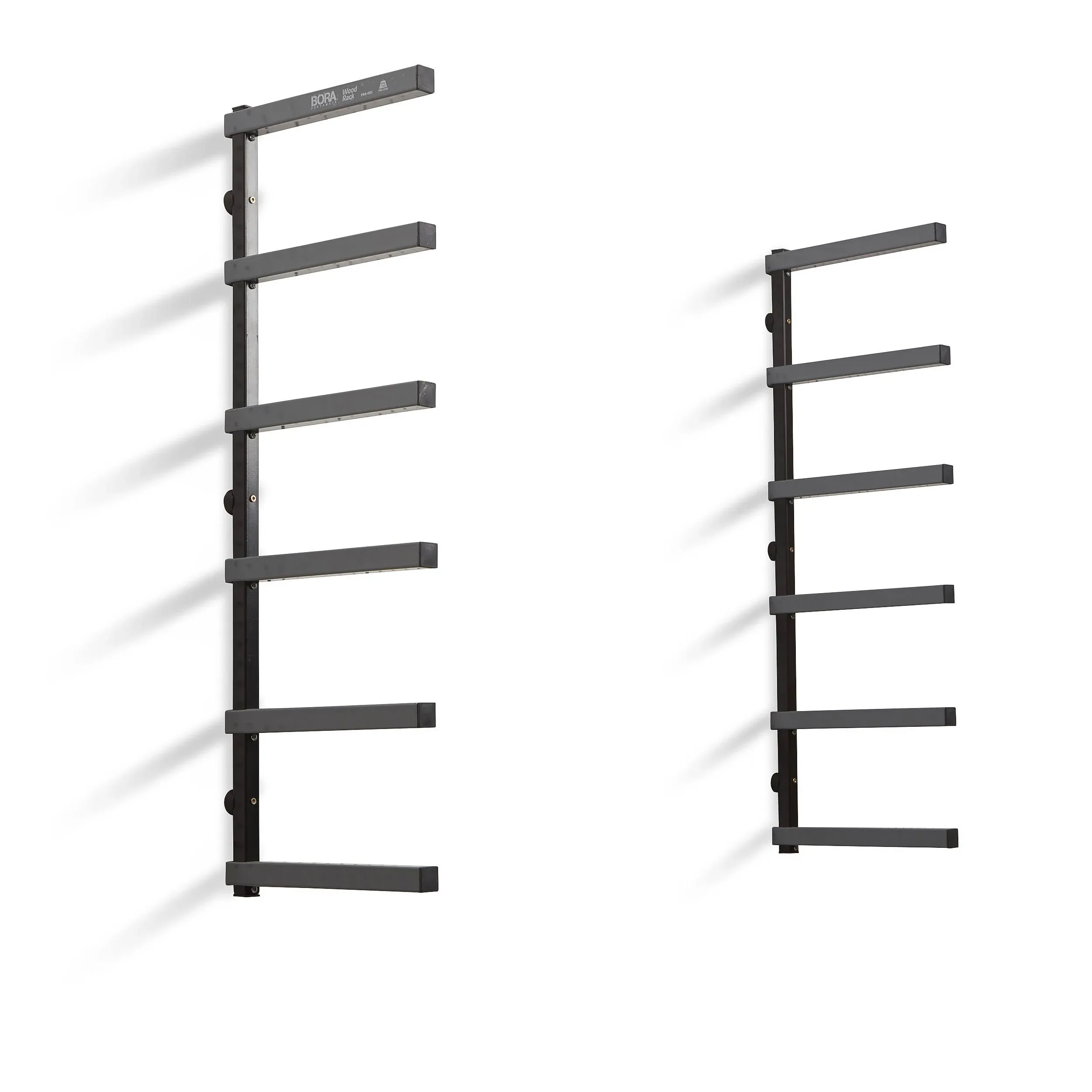 Bora Wood Rack 6 Tier Wall Mounted Gray/Black