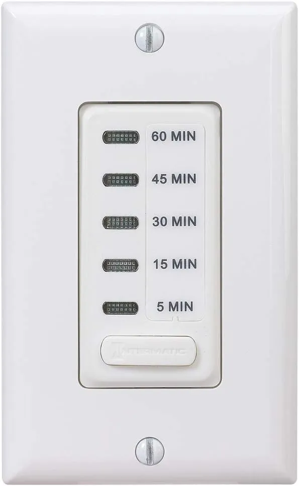 Intermatic EI205W Electronic Auto-Off Timer 5/15/30/45/60 Minute White