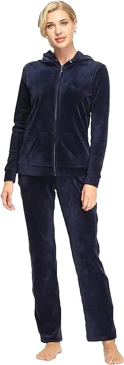 Dolcevida Womens Velour Sweatsuits Sets 2 Piece Tracksuits Outfits Full Zip ...