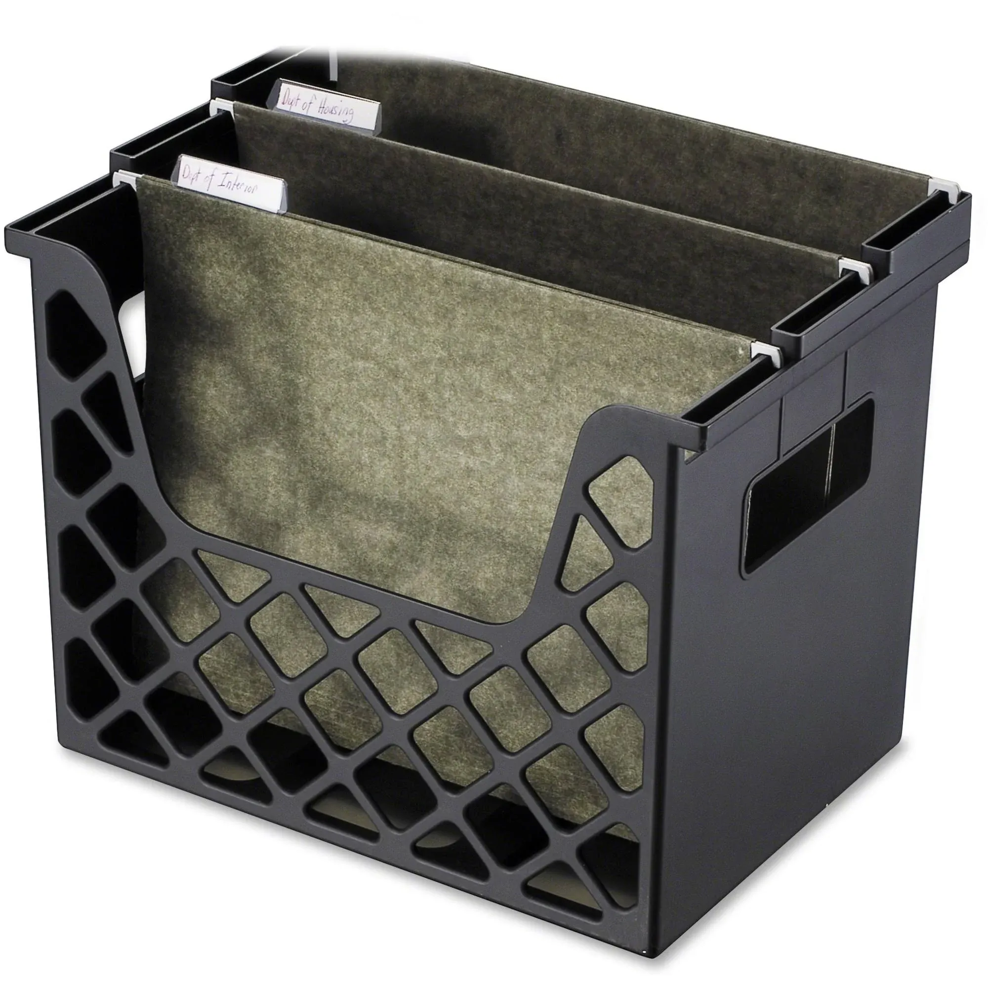 Officemate Recycled Desktop File Organizer, Black, 1 Organizer (26162), 13-1/4 X 8-5/8 X 10-3/4 in