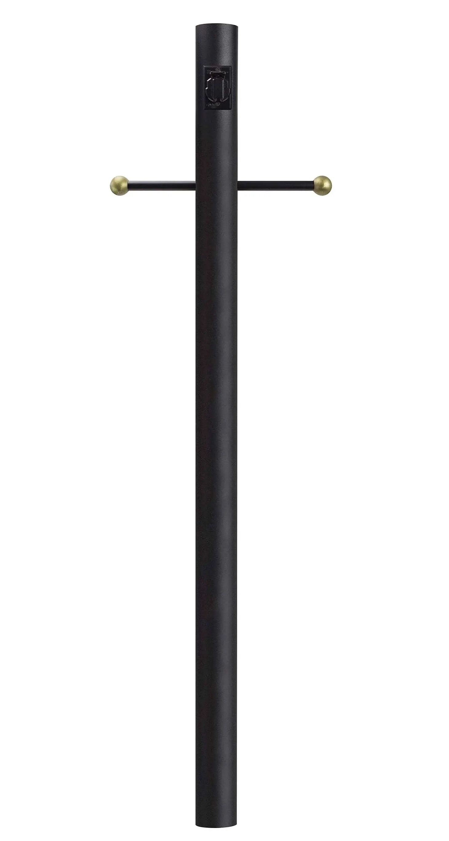 Solus 8-C Outdoor Direct Burial Lamp Post with Cross Arm and Grounded Convenience Outlet