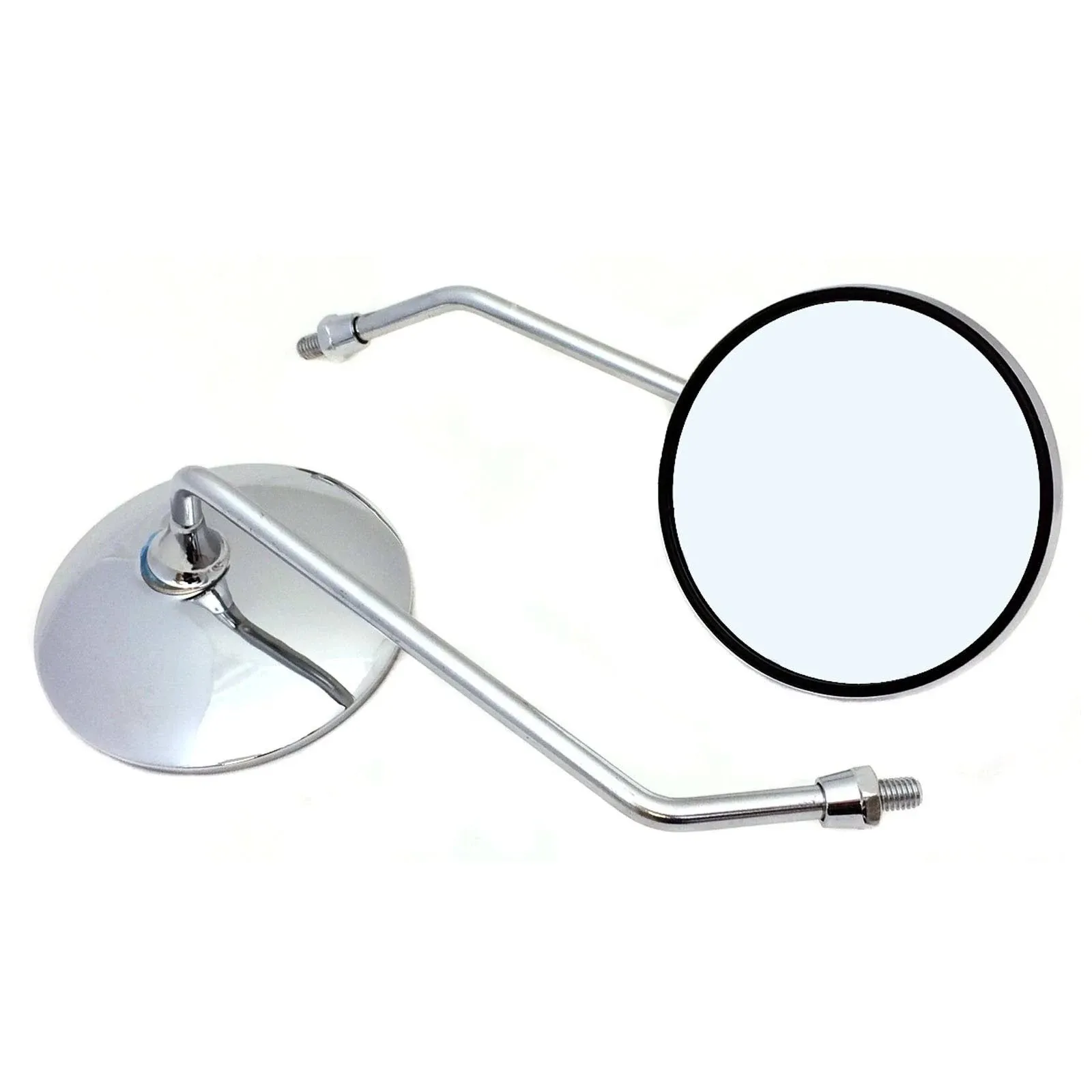 MMG Adjustable Mirror Set, 8mm RH/RH Thread, Chrome Round Shape, Motorcycle Scooter (0514)