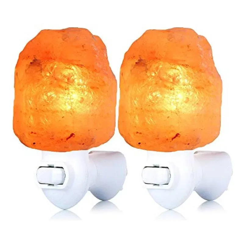 Pursalt 2 Pack Himalayan Natural Salt Lamp Night Light Plug In