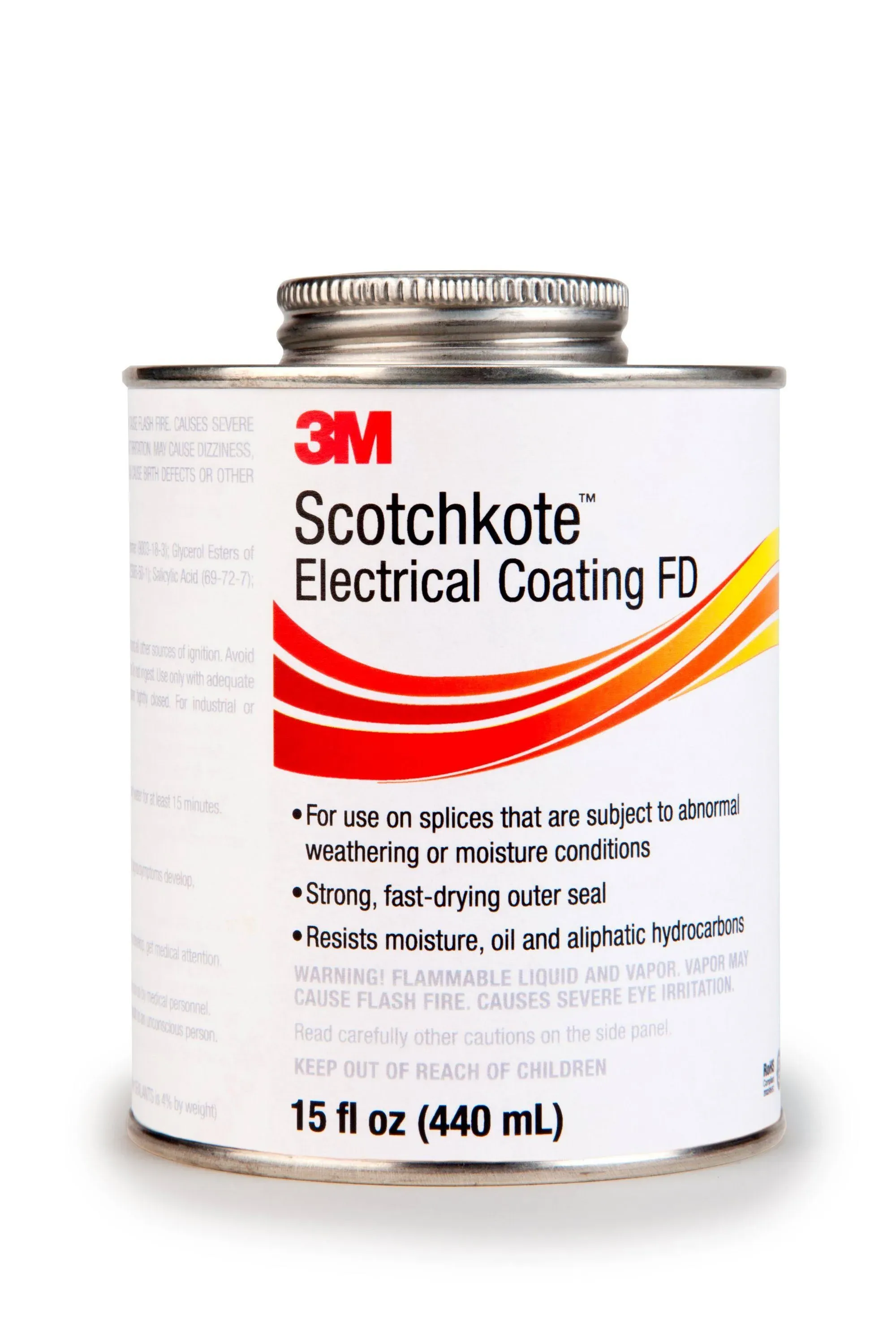 3M Electrical Markets Division Electrical Coating FD, Fast-Drying Liquid, Flexible Sealant and Bonding Agent, Self-Contained Applicator, 15 oz. can