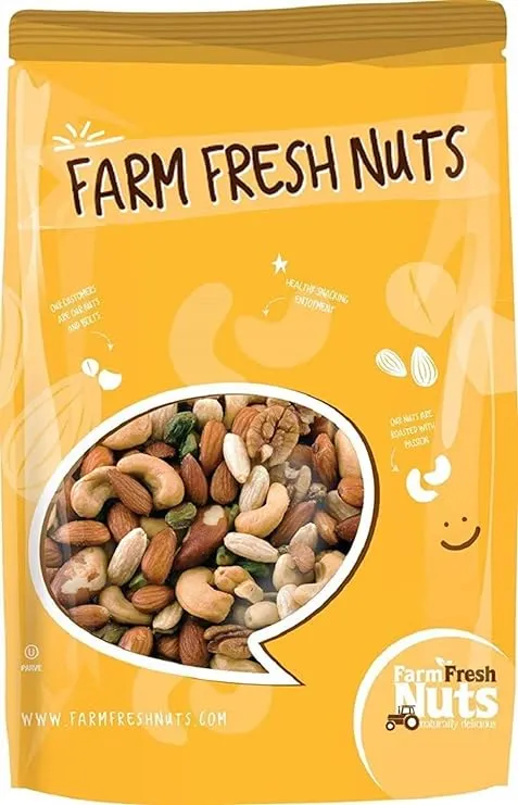 Farm Fresh Nuts Deluxe Mixed Nuts Roasted with Himalayan Salt (1 lb)