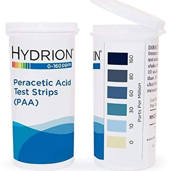 Hydrion Paa160 Peracetic Acid Test Strip,50 Strips