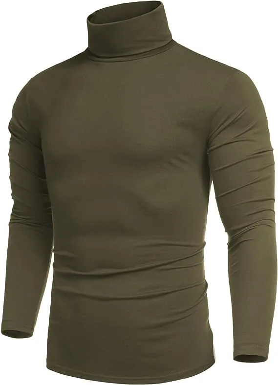 COOFANDY Men's Turtleneck Jumpers Long Sleeve Roll Neck Tops for Men Basic High Neck T Shirts Lightweight Turtle Neck Sweater Pullover