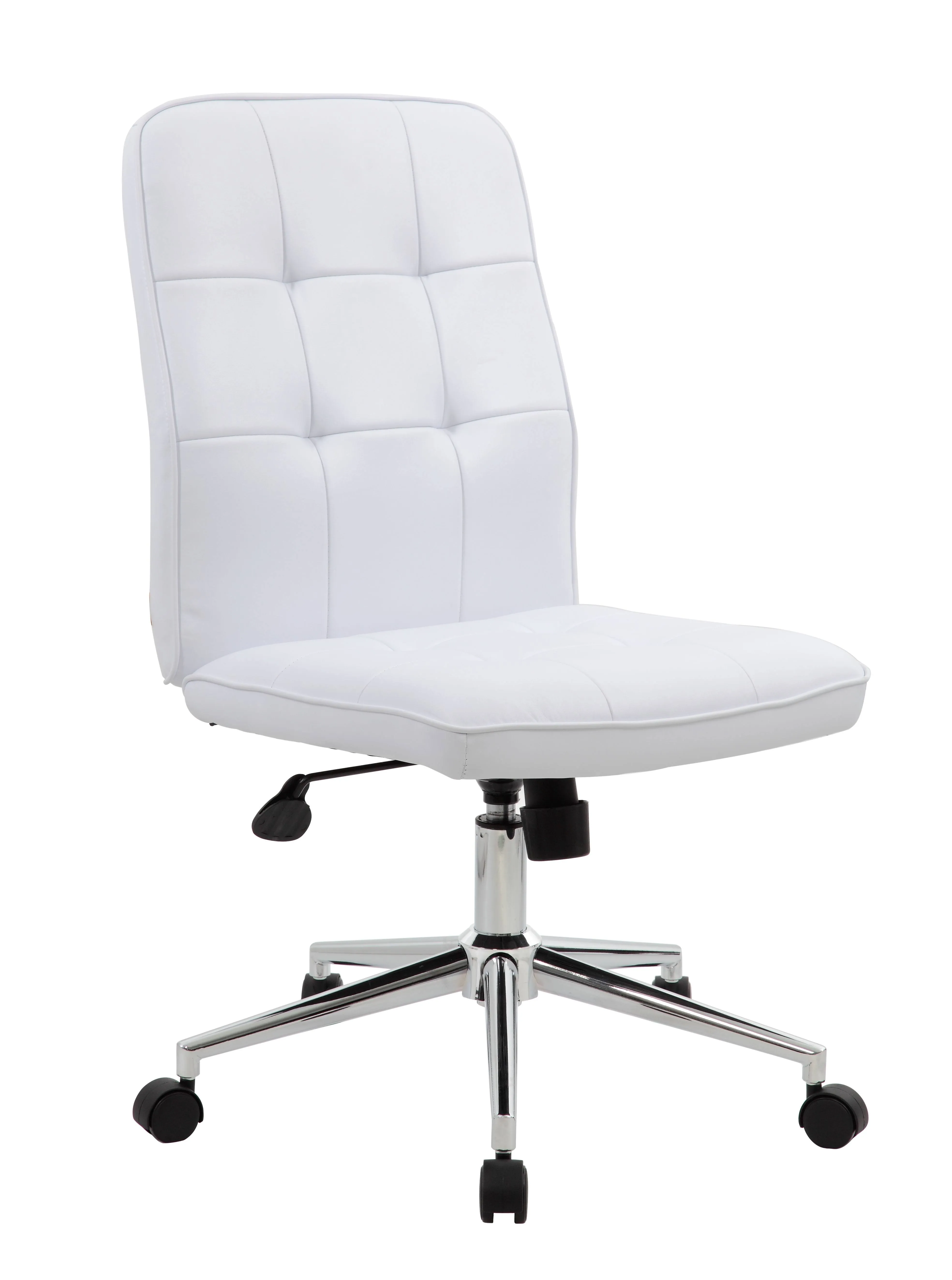 Office Chair, Vinyl, Armless, White