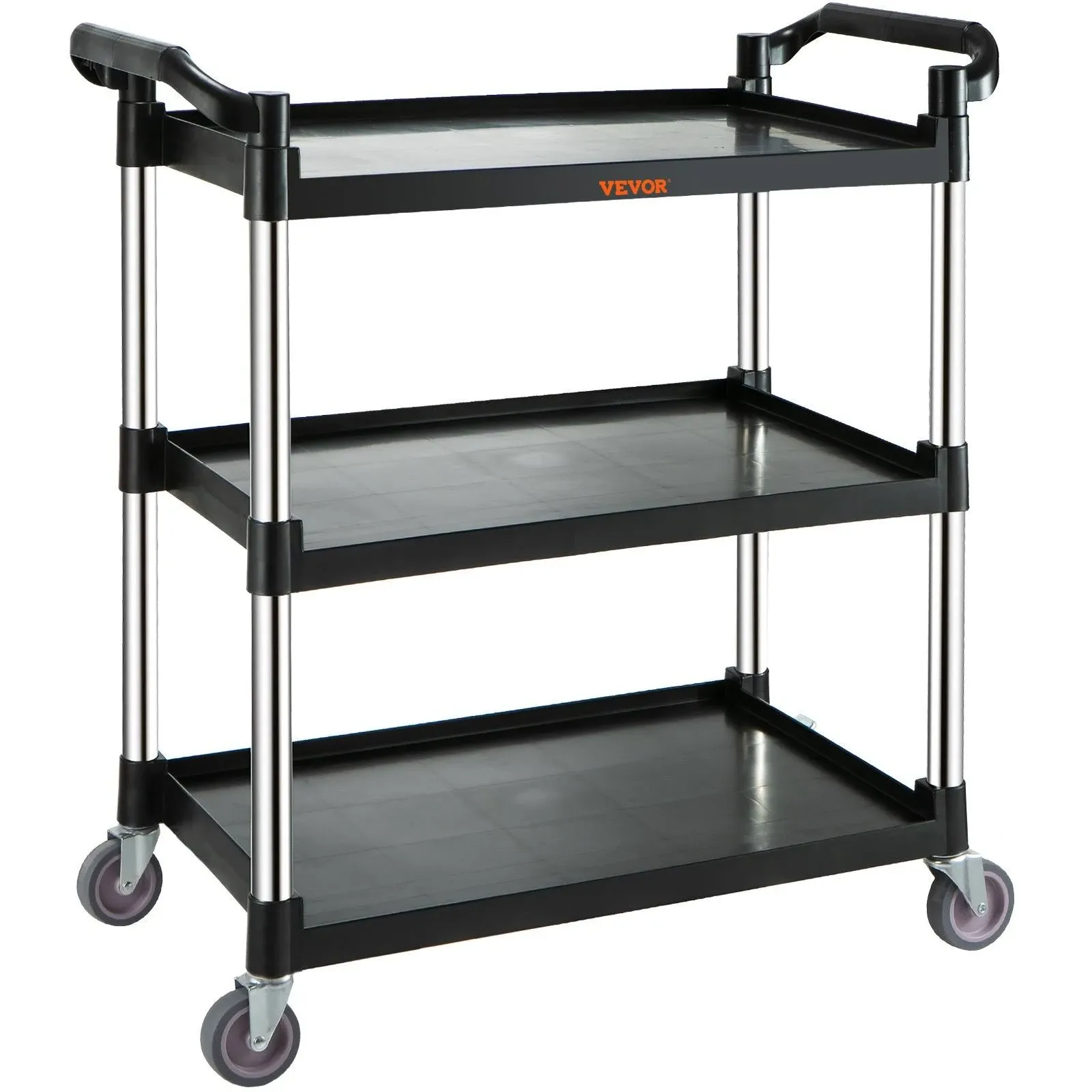 VEVOR 32.7 x 15.7 x 37.4 in. Utility Service Cart Black - 154 lbs