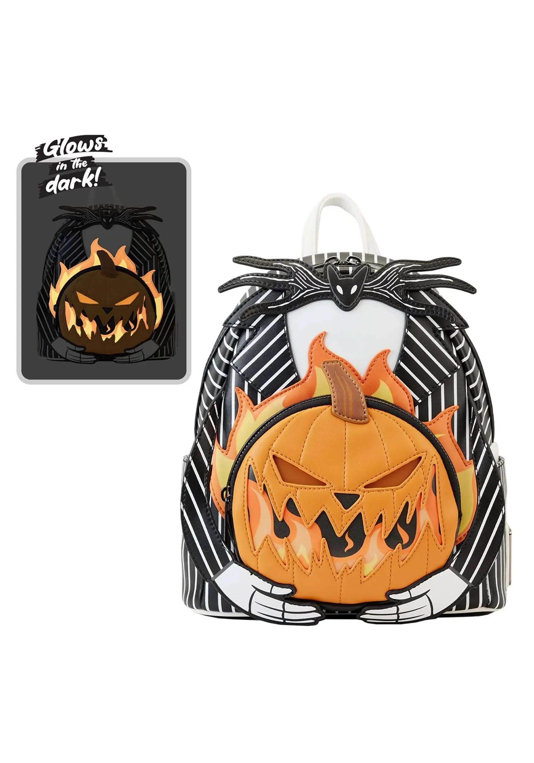 The Nightmare Before Christmas TNBC Jack Pumpkin Glow Head Mini Backpack