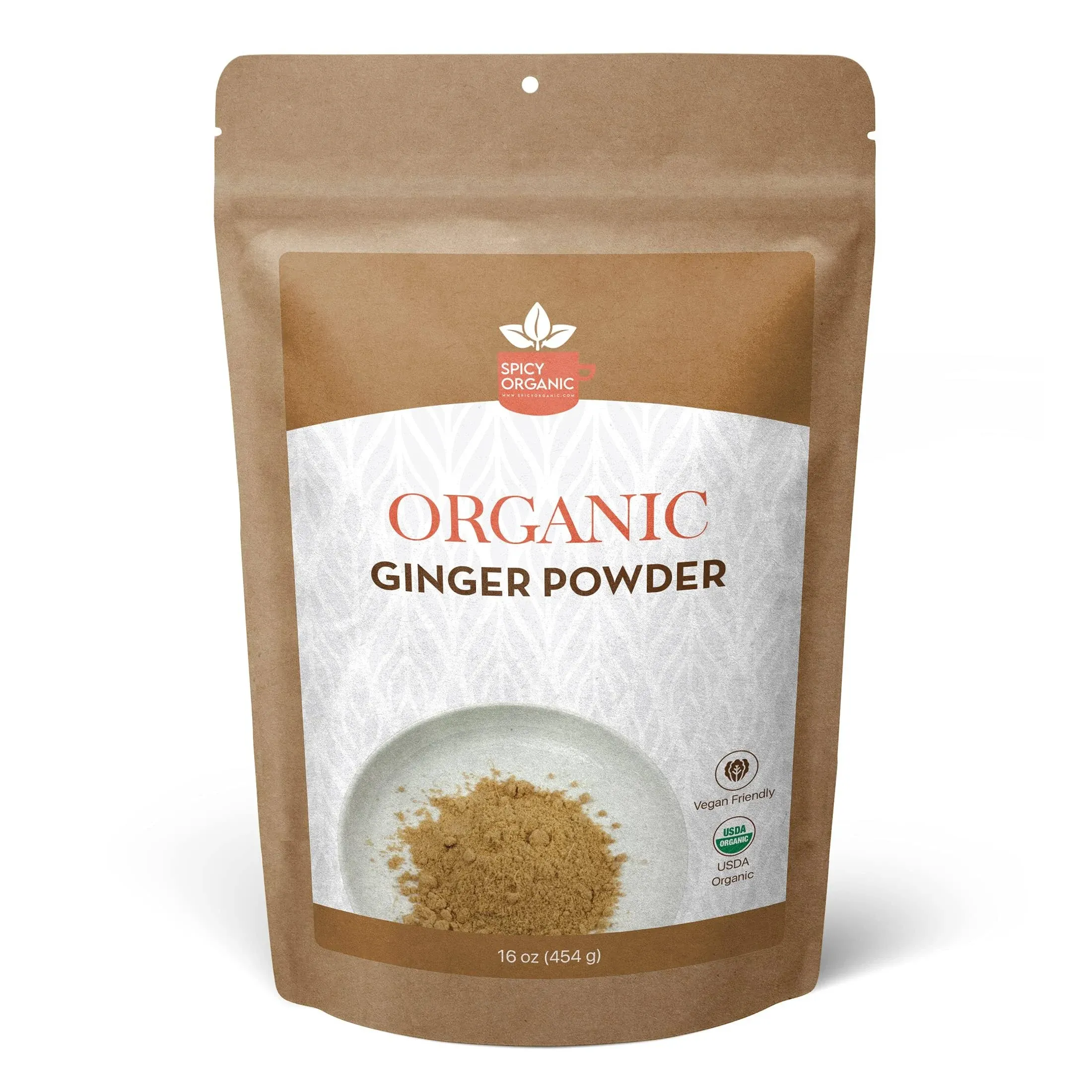 Organic Ginger Root Powder- Pure and Raw Ginger Powder- 8 OZ