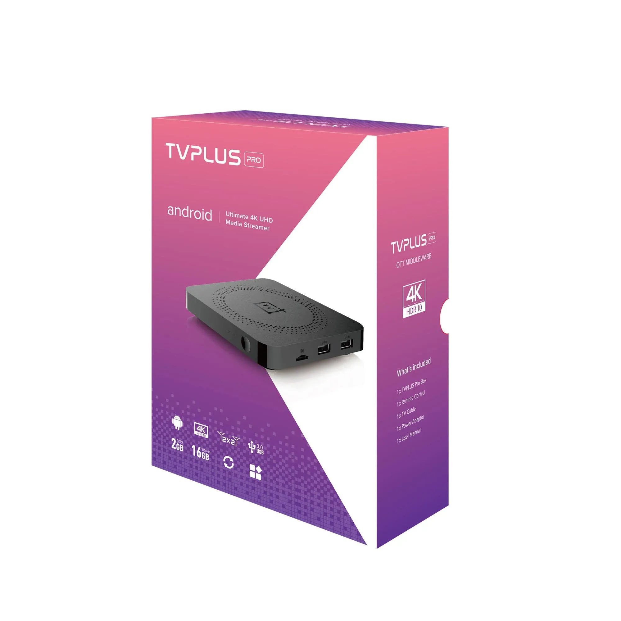 IPTV Tvplus Pro Android 9.0 2GB+16GB IPTV Set Top Smart TV Box