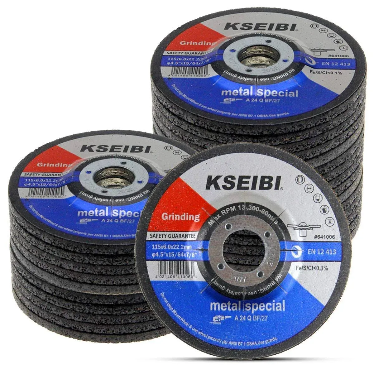 KSEIBI 651006 Grinding Wheels 25-Pack, Aluminum Oxide Discs for Metal & Stainless ...