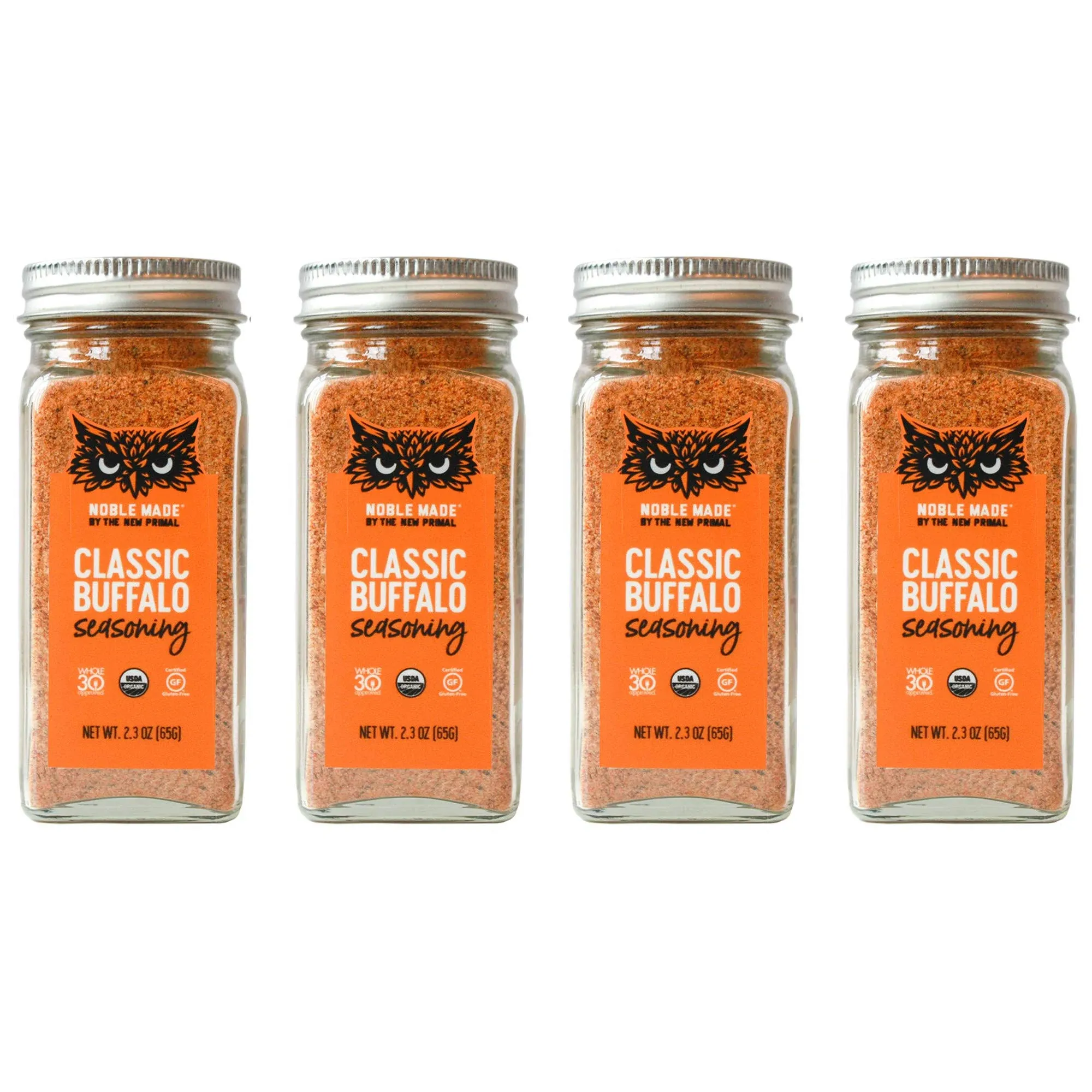 The New Primal Noble Made by Seasoning Spice & Dry Rub, USDA Organic, Whole30, Gluten-Free, Paleo & Keto Friendly,Classic Buffalo, 4 Count