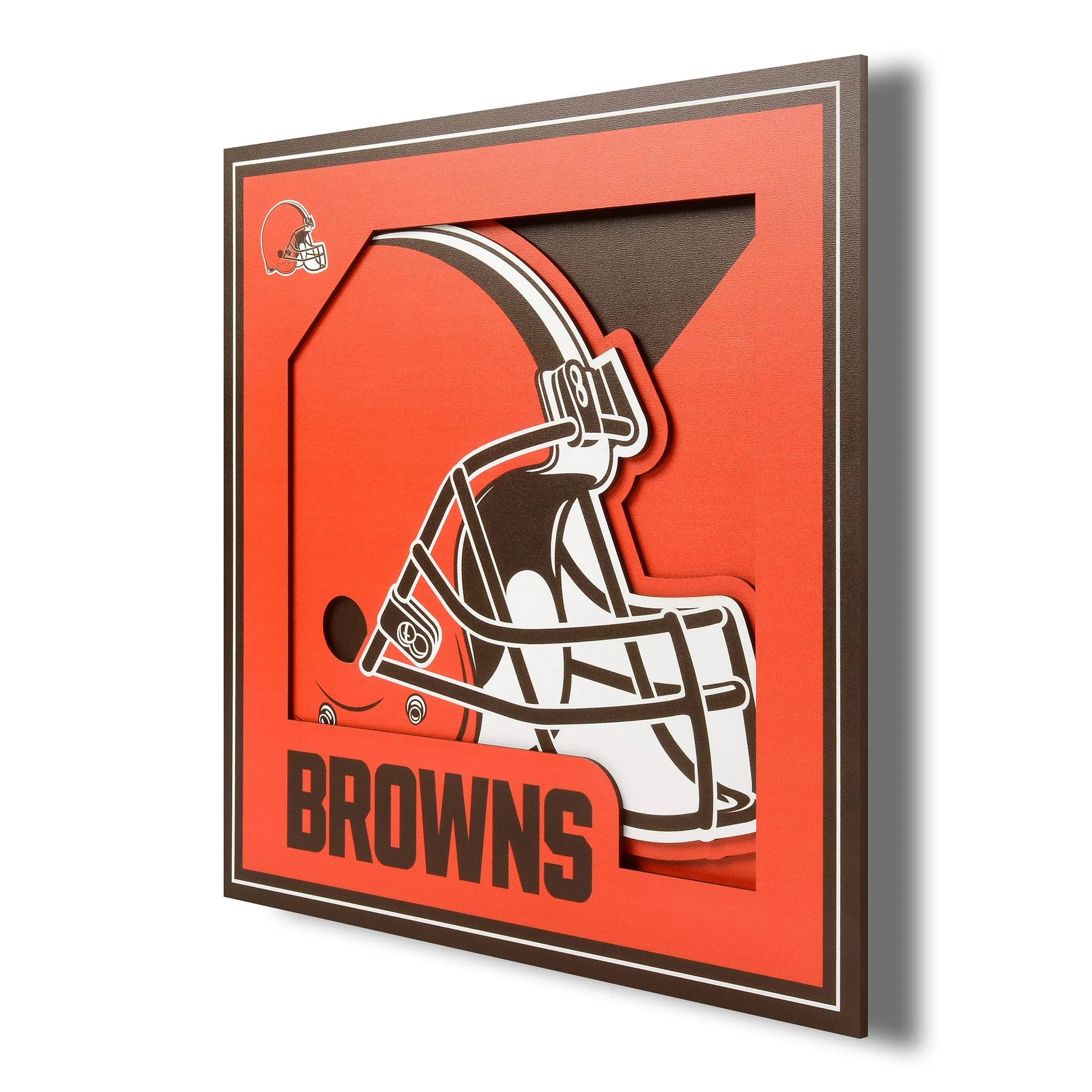 Officially Licensed NFL 3D Logo Series Wall Art - 12" x 12" - Cleveland Browns