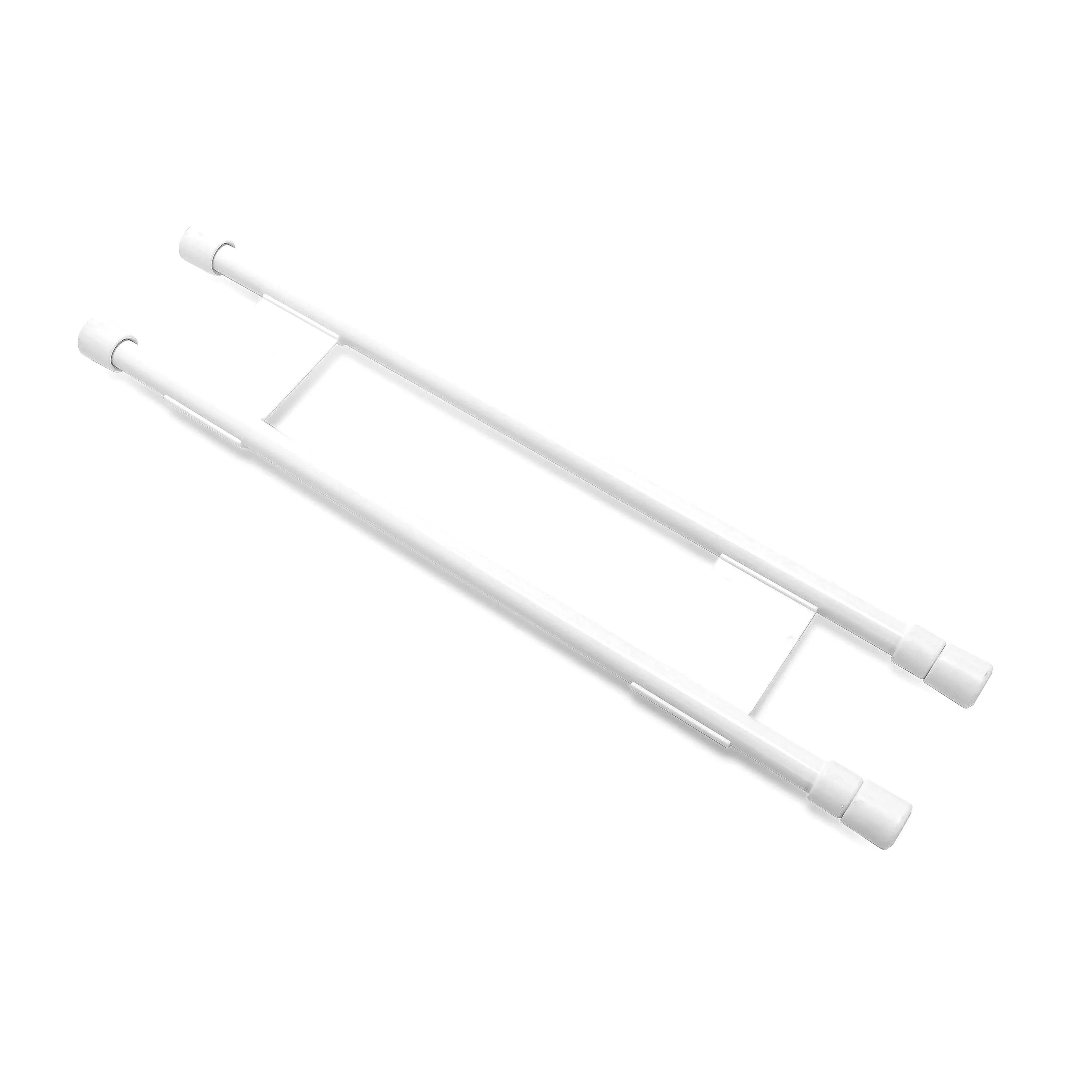 Camco RV White Cupboard Bars, Spring-Loaded 10&#034;-17&#034; Adjustable- SET OF 3 - 44063