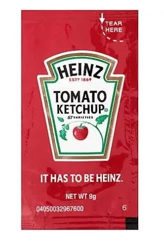 Concession Essentials Ketchup- Heinz Single Serve Packages .32 Ounces (Pack of 200)