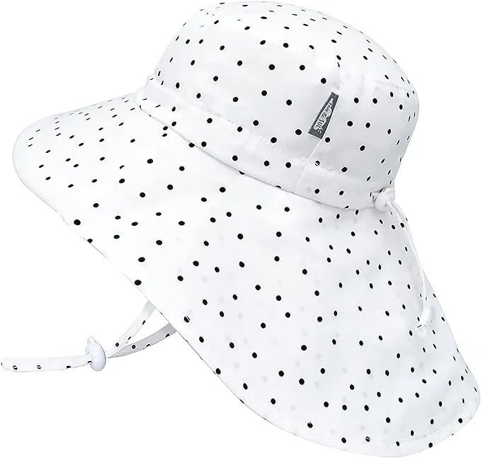 Jan & Jul Toddler Sun-hat for Girls, Size Adjustable, 50+ UPF, 100% Cotton (S: 0-6 Months, Dot), Toddler Girl's, Size: One Size