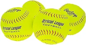 Rawlings NCAA Recreational Fastpitch Softballs, 11 inch, 4 Count